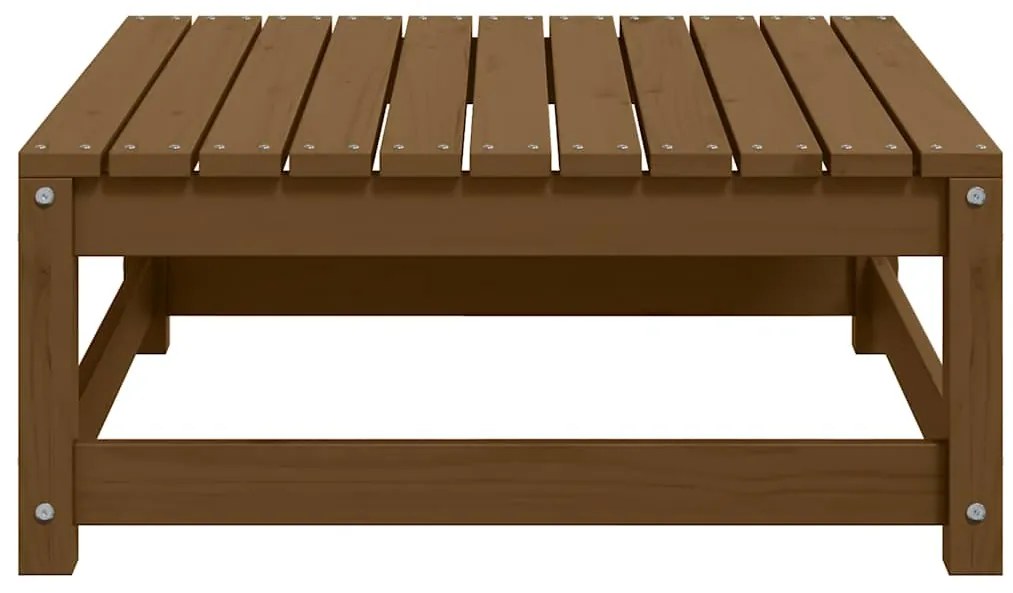 vidaXL Υποπόδιο Κήπου Καφέ Μελί από Μασίφ Ξύλο Πεύκου με Μαξιλάρι