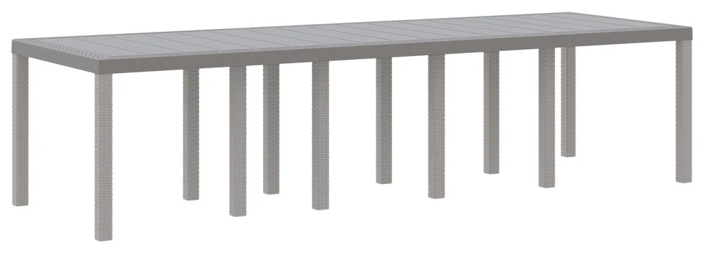 vidaXL Τραπέζι Κήπου Ανοιχτό Γκρι 300x100x73 cm Πολυ Ρατάν