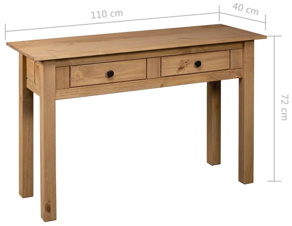 Κονσόλα Τραπέζι 110x40x72 εκ. Μασίφ ξύλο πεύκου Σειρά Panama - Καφέ