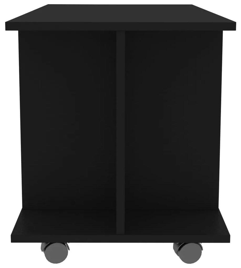 vidaXL Έπιπλο Τηλεόρασης με Ρόδες Μαύρο 80x40x45 εκ. Επεξ. Ξύλο