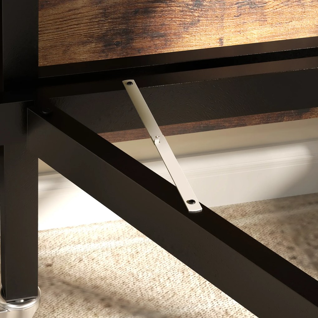 HOMCOM Αναδιπλούμενο Τραπέζι Τραπεζαρίας, Κατάλληλο για έως 6 άτομα, με 6 Ρόδες και Φρένα, για Μικρούς Χώρους, Καφέ