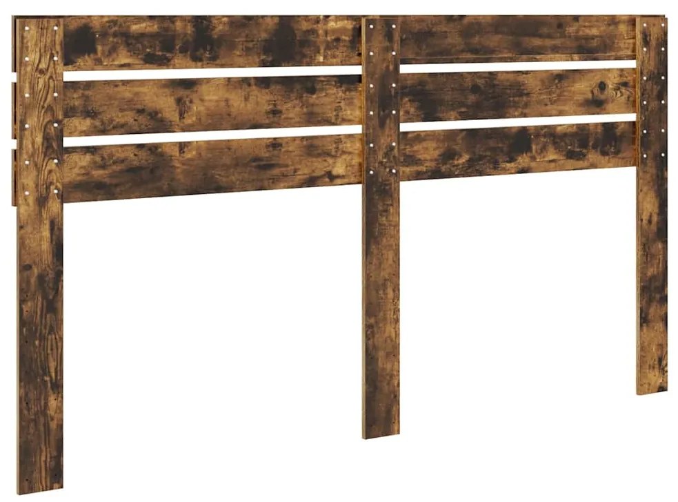 vidaXL Κεφαλάρι με κεφαλάρι Καπνιστό Δρύς 200 cm Επεξεργασμένο ξύλο