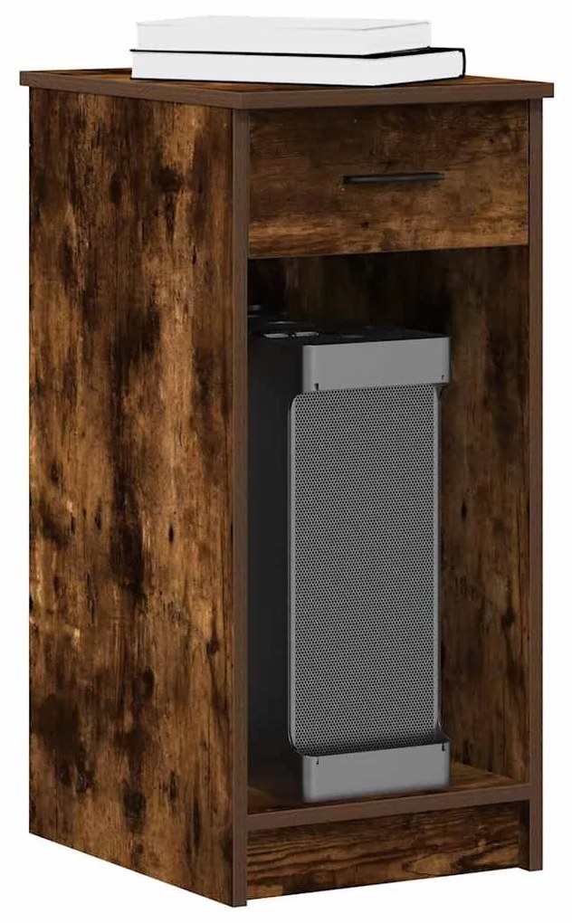 Βάση πύργου υπολογιστή με συρτάρι Καπνιστή Δρυς 35x45x77 εκ.