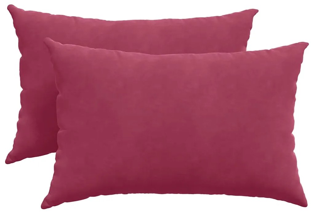 vidaXL Μαξιλάρι Καναπέ 2 pcs Κόκκινο 60 x 40 cm Υφασμάτινο Κορντουρά