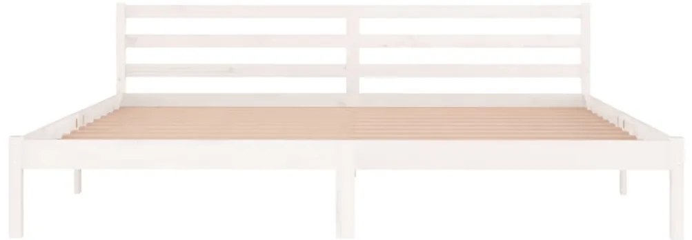 vidaXL Πλαίσιο Κρεβατιού Λευκό 200 x 200 εκ. από Μασίφ Ξύλο Πεύκου