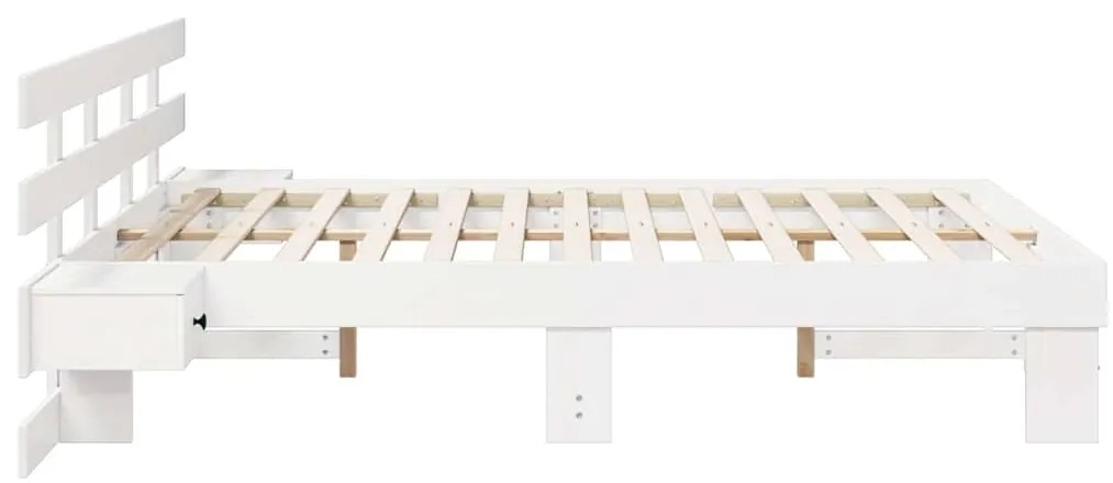 vidaXL Σκελετός Κρεβατιού με συρτάρι Λευκό 140 x 200 cm