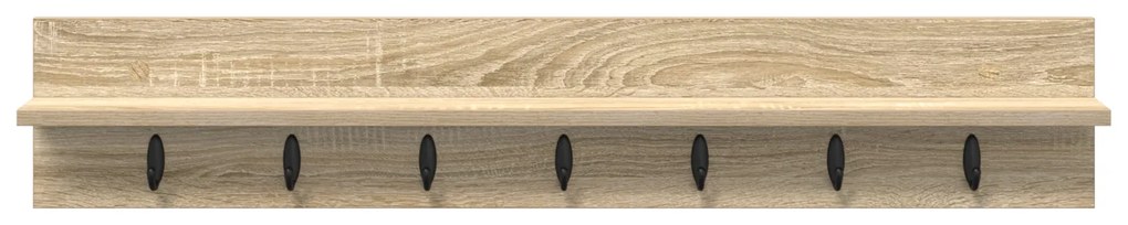 vidaXL Τοίχου Κρεμάστρα με ράφι Sonoma Δρυς 100 x 10.5 x 18 εκ