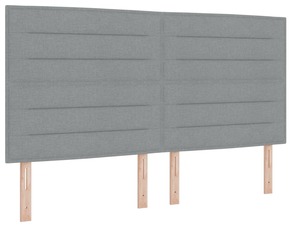 vidaXL Κρεβάτι Box Spring με Στρώμα & LED Γκρι 180x200 εκ. Ύφασμα