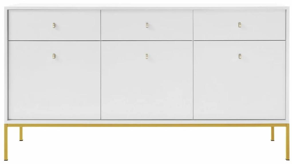 Σιφονιέρα Lima J103, Άσπρο, Χρυσό, Με συρτάρια και ντουλάπια, Αριθμός συρταριών: 3, 83x154x39cm, 49 kg | Epipla1.gr