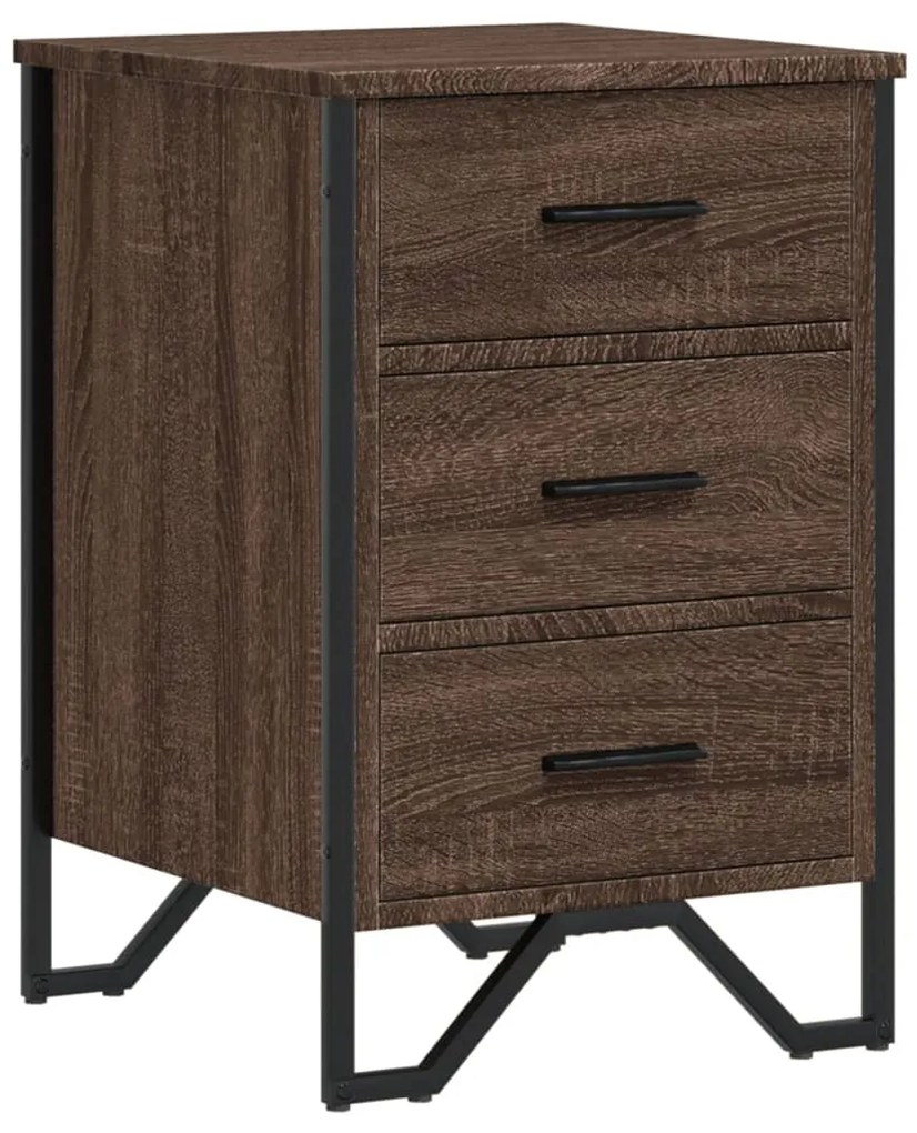 vidaXL Κομοδίνο Καφέ Δρυς 40x41x60 εκ. από Επεξεργασμένο Ξύλο