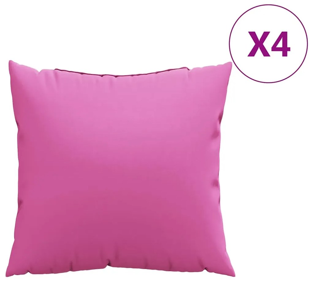vidaXL Μαξιλάρια Ρίψης 4 pcs Ροζ 40 x 40 cm ύφασμα
