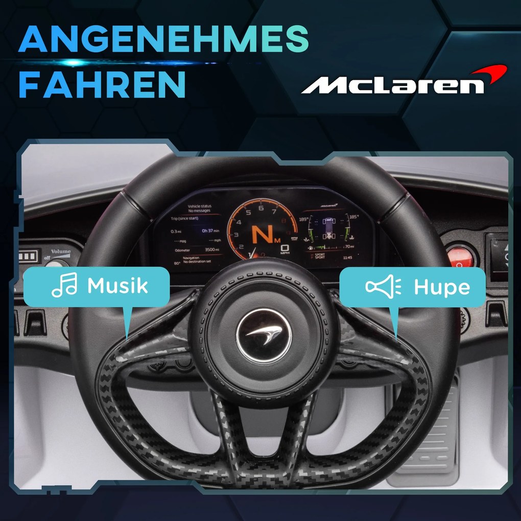 AIYAPLAY Ηλεκτρικό αυτοκίνητο για παιδιά με πόρτες που ανοίγουν προς τα πάνω, τηλεκατευθυνόμενο, με ομαλή εκκίνηση και φώτα LED, Λευκό