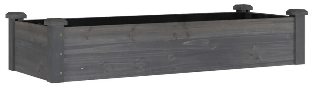 vidaXL Ζαρντινιέρα Υπερυψ. με Επένδυση Γκρι 120x45x25 εκ. Μασίφ Ελάτη