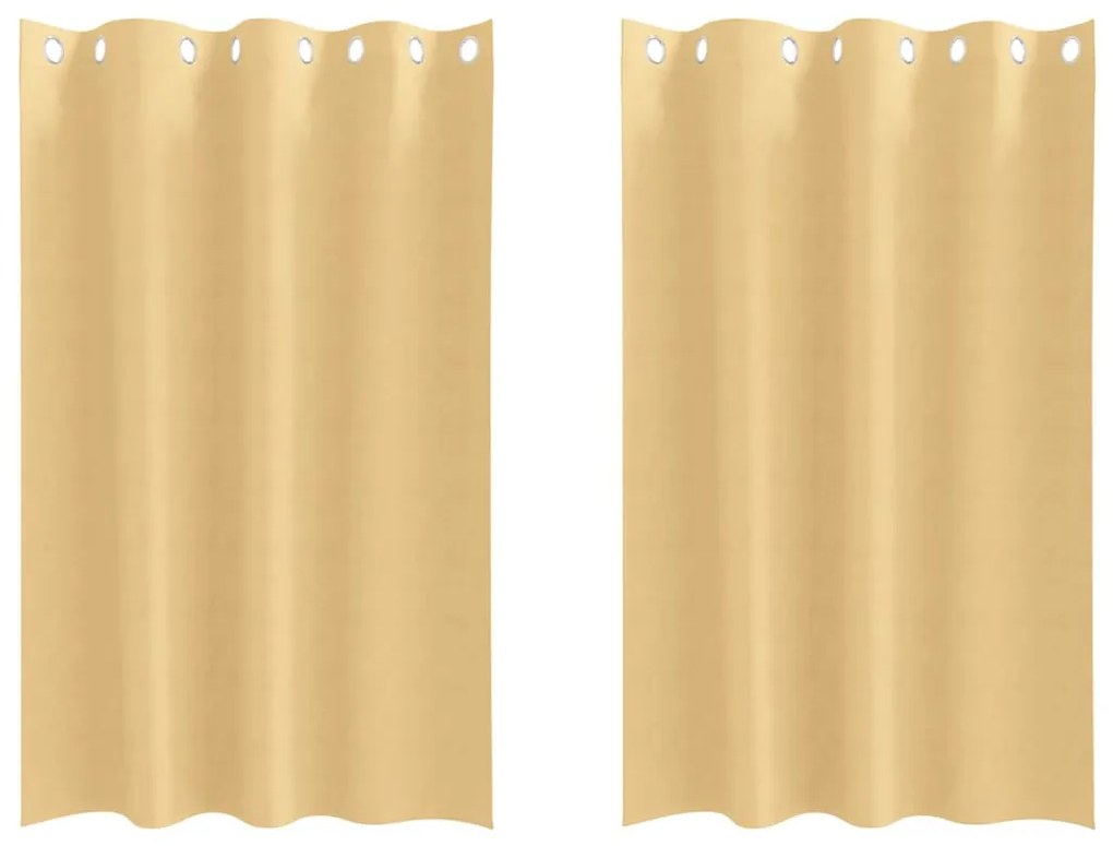 vidaXL Κουρτίνες με κουρτίνες 2 pcs Μπεζ 175x140εκ. Πολυεστέρας