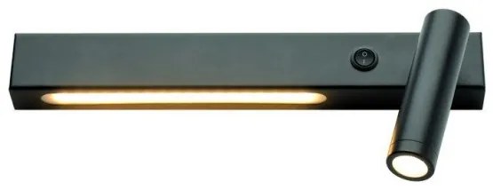 Απλίκα Φωτιστικό Τοίχου Σποτ LED 12W Reading Light Hermes Aca-SF2110LEDBKR-Μαύρο SF2110LEDBKR
