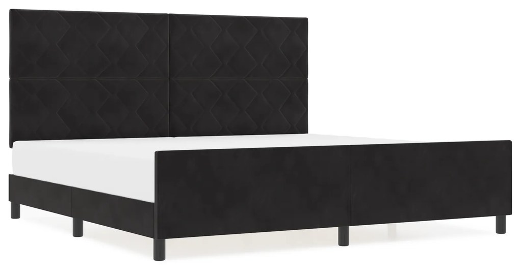 vidaXL Μαύρο Βελούδινο Κρεβάτι 200x200 εκ