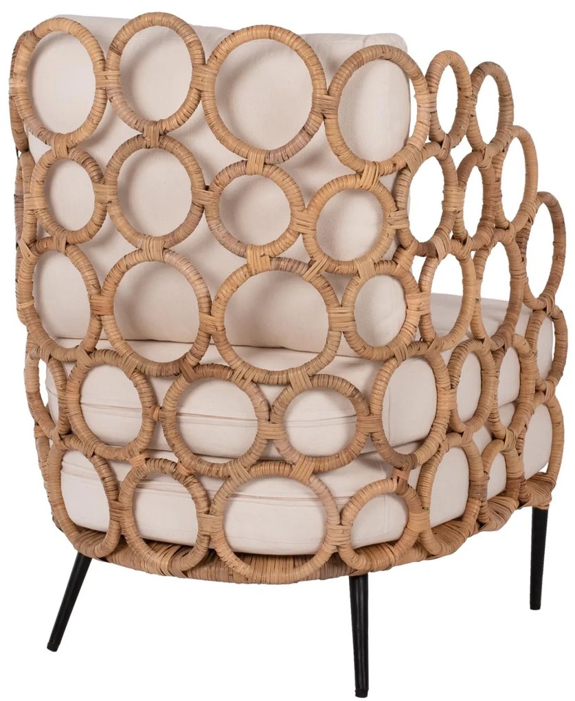 Πολυθρόνα RINGER C9341 Μεταλλική με Φυσικό RAttan 65x69x86Y εκ. 65x69x86 εκ.