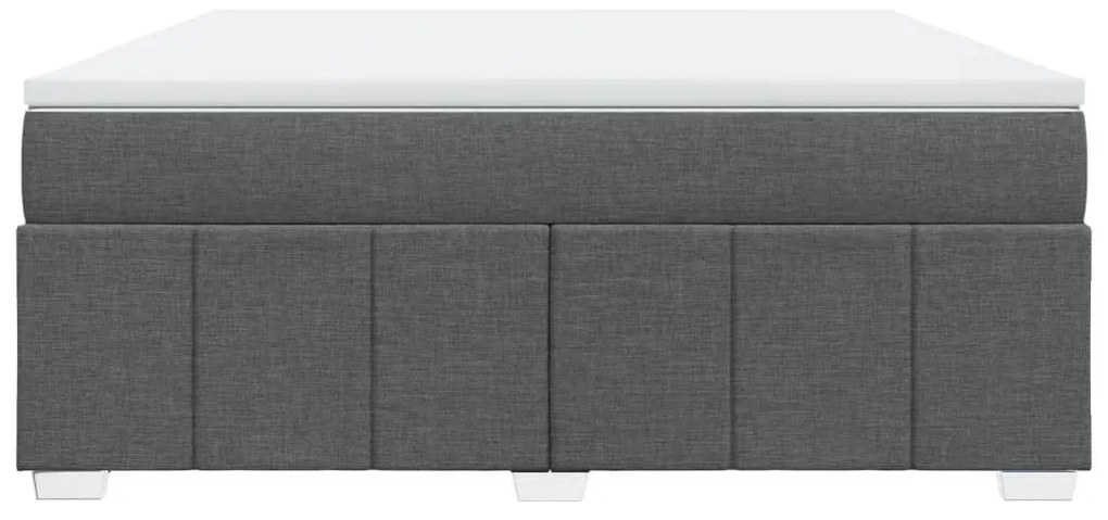 vidaXL Κρεβάτι Boxspring με Στρώμα Σκούρο Γκρι 180x200 εκ Υφασμάτιν