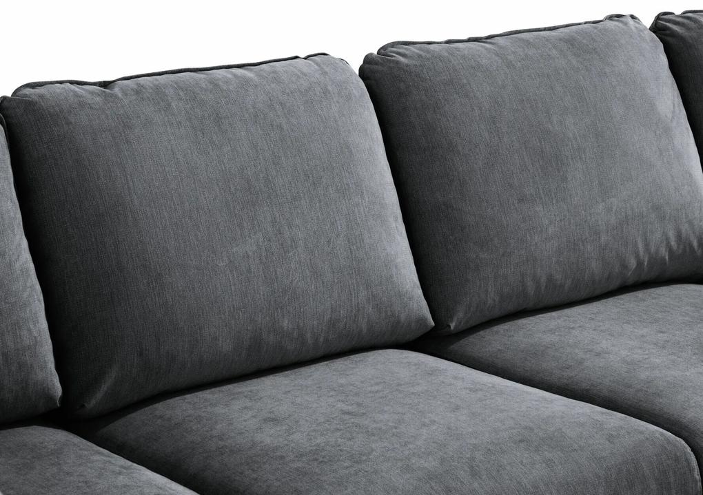 Γωνιακός Καναπές Scandinavian Choice P121, Δρυς, Σκούρο γκρι, 327x200x80cm, 130 kg, Πόδια: Ξύλο | Epipla1.gr