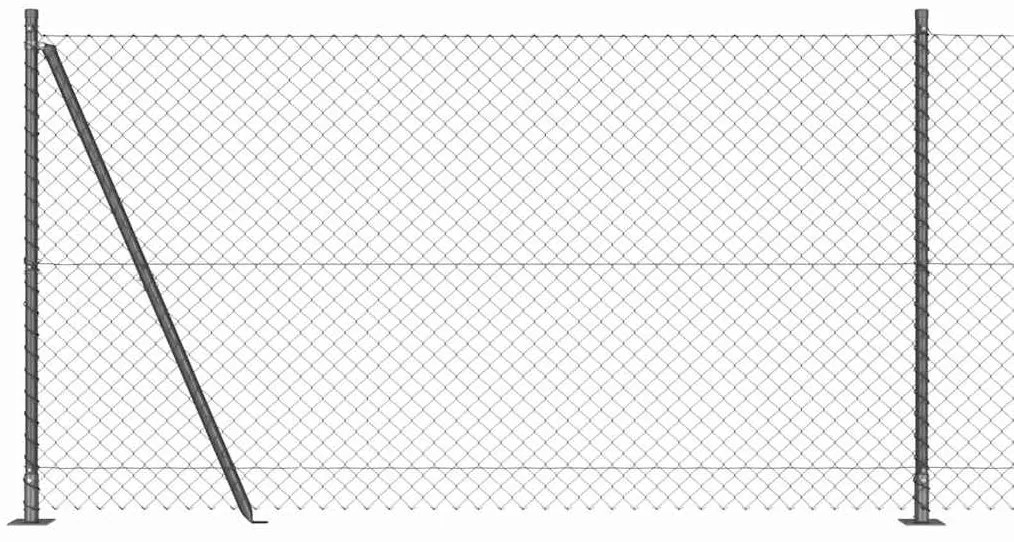 vidaXL Φράχτης από αλυσίδα με στήλες Γκρι 1.2 x 10 m Ατσάλι