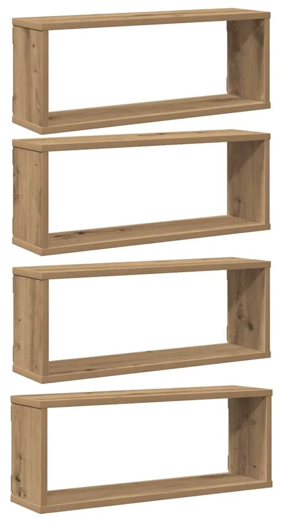 vidaXL Ράφια κύβων τοίχου 4 τεμάχια Artisan Oak Κατασκευασμένο ξύλο