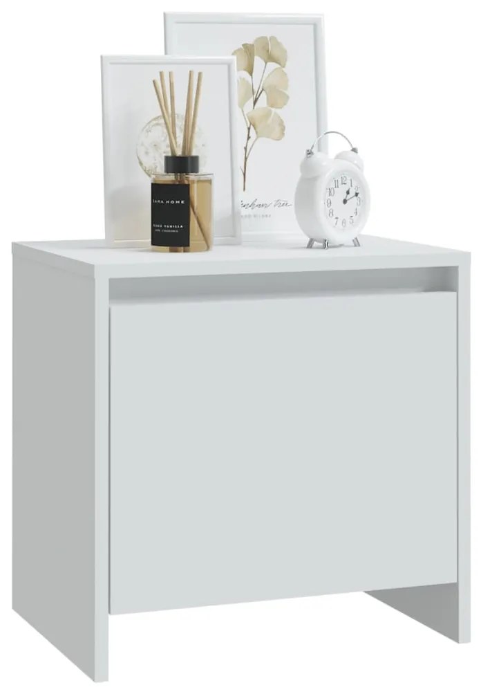 vidaXL Κομοδίνο Λευκό 45 x 34 x 44,5 εκ. από Μοριοσανίδα