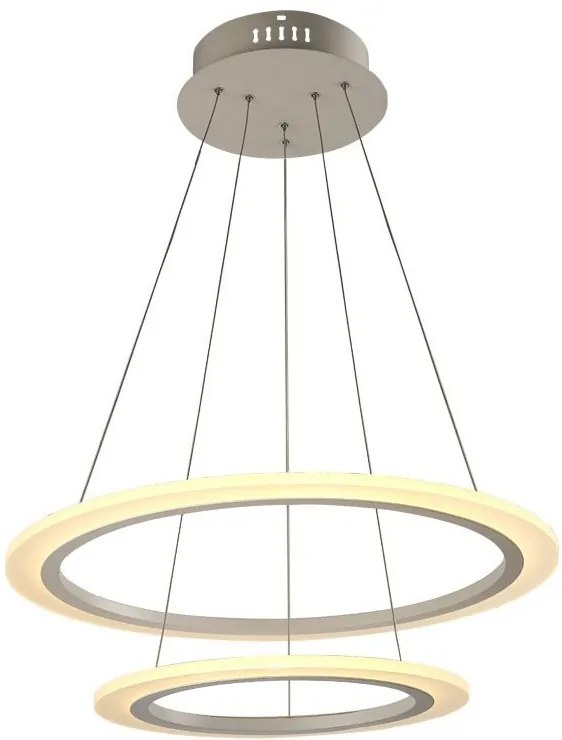 Soft Light V-TAC Κυκλικός Πολυέλαιος με δυο λεπτούς δακτύλιους 60W Φ60 Θερμό Λευκό