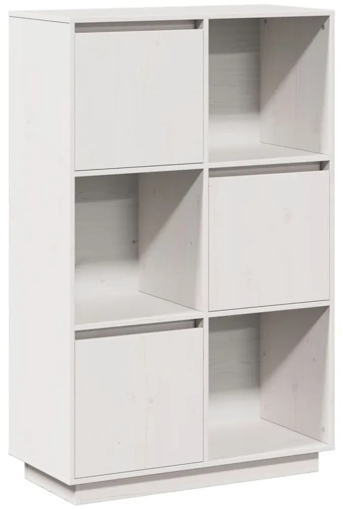 vidaXL Ντουλάπι Ψηλό Λευκό 74 x 35 x 117 εκ. από Μασίφ Ξύλο Πεύκου