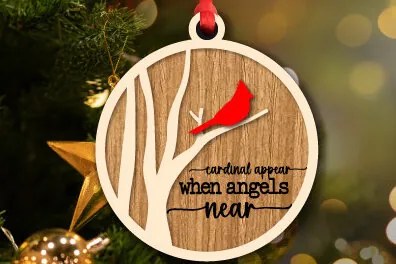 Σετ των 3 Intra απο ξύλο plywood 3mm-4mm πάχος Χριστουγεννιάτικο καρδινάλιο στολίδι με λέιζερ Δίασταση 8x8 cm INTRAFABR-76118881