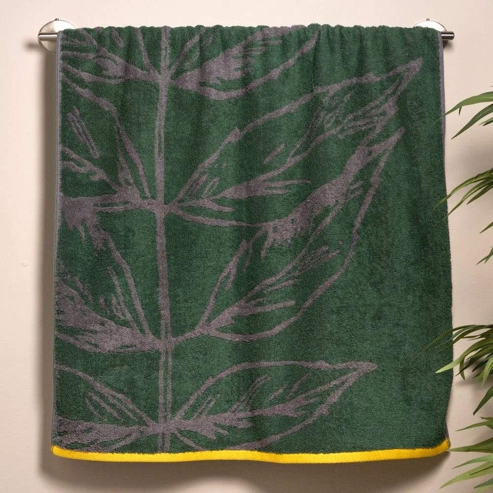 Πετσέτα Jayda 02 Dark Green Kentia Προσώπου 50x90cm 100% Cotton