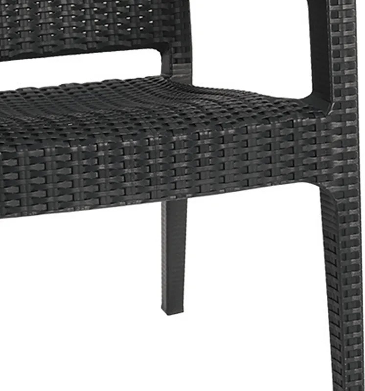 Πολυθρόνα Halcyon pakoworld PP ανθρακί