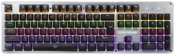 Zeroground KB-2950G Simeto V2.0 Gaming Μηχανικό Πληκτρολόγιο με Custom Blue διακόπτες και RGB φωτισμό (Αγγλικό US) Ασημί