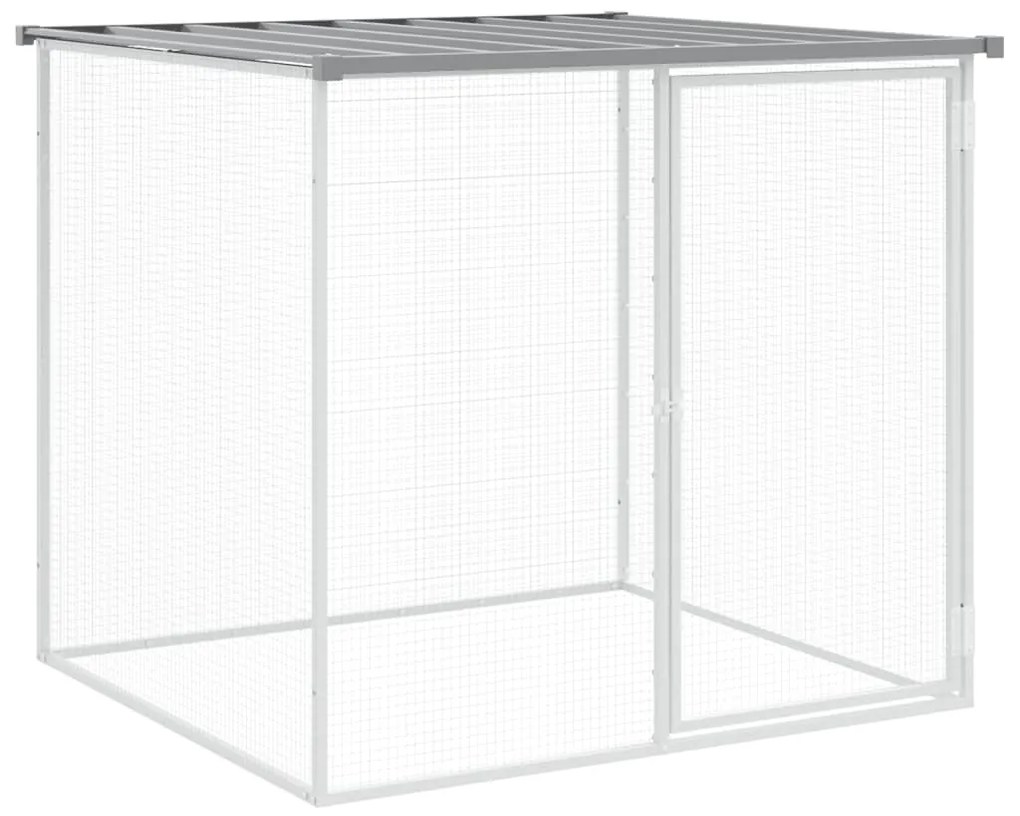 vidaXL Κοτέτσι - Κλουβί με Στέγη Αν. Γκρι 1003x98x90 εκ. Γαλβ. Ατσάλι
