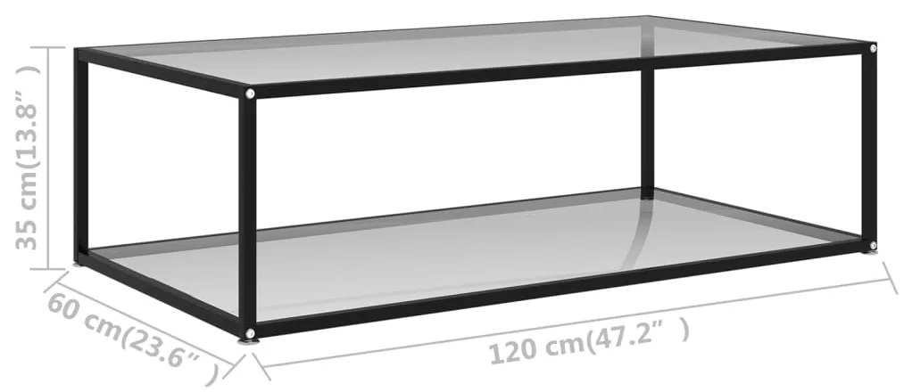 vidaXL Τραπεζάκι Σαλονιού Διαφανές 120 x 60 x 35 εκ. από Ψημένο Γυαλί