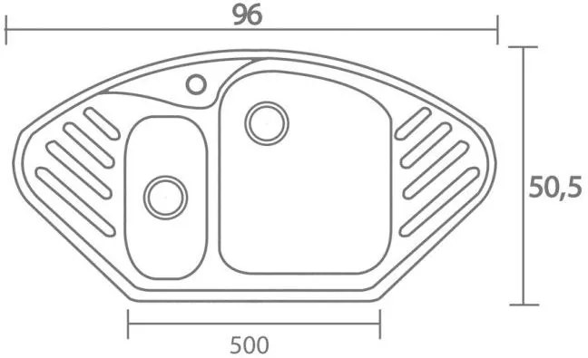 Νεροχύτης Sanitec 302-Metallic Silver