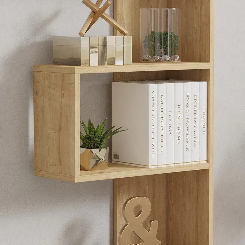 Βιβλιοθήκη Cascade pakoworld σε oak απόχρωση 51.8x22x150εκ (1 τεμάχια)