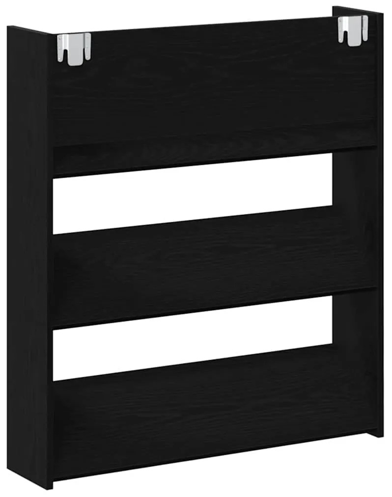 vidaXL Ντουλάπα παπουτσιών τοίχου 2 pcs Μαύρη δρυς 80 x 18 x 90 εκ