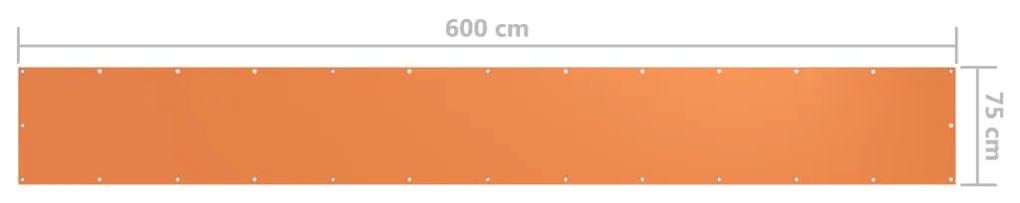 vidaXL Διαχωριστικό Βεράντας Πορτοκαλί 75 x 600 εκ. Ύφασμα Oxford
