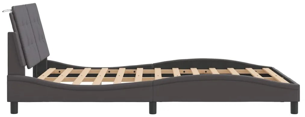 vidaXL Πλαίσιο Κρεβατιού με Κεφαλάρι Γκρι 120x200 εκ. Συνθετικό Δέρμα
