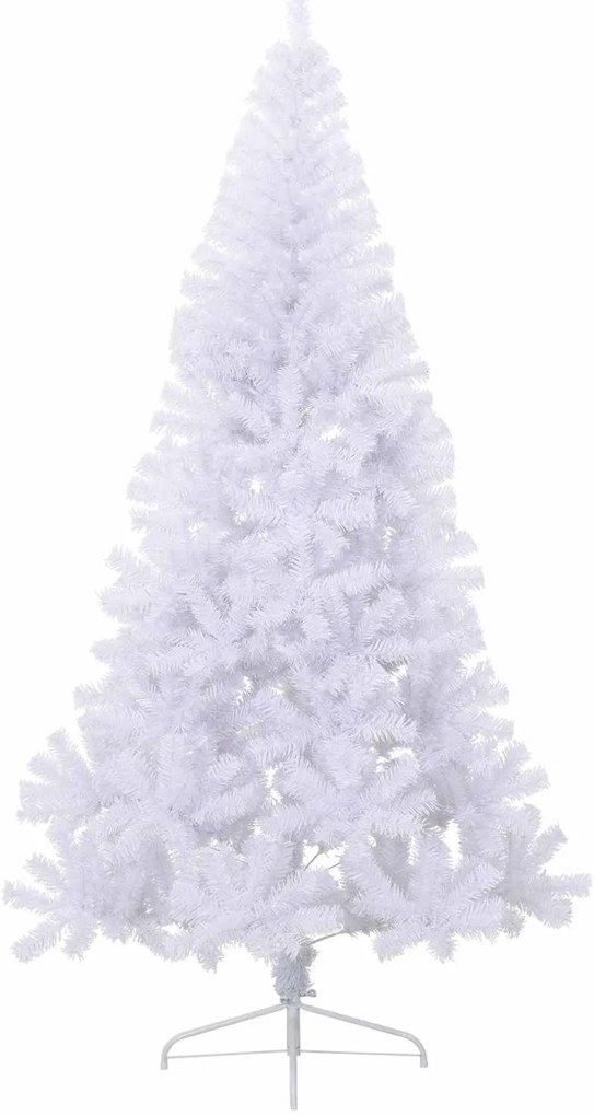 vidaXL Τεχνητό Χριστουγεννιάτικο Δέντρο Λευκό 180 cm PVC και Ατσάλι