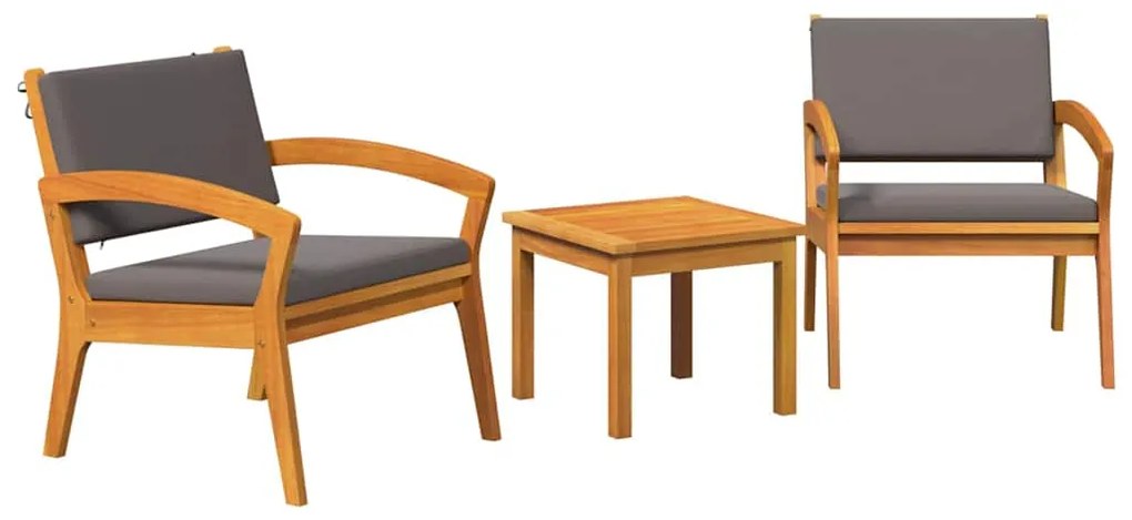 vidaXL Σετ μπιστρό με μαξιλάρι 3 pcs Καφέ Πολυεστέρας