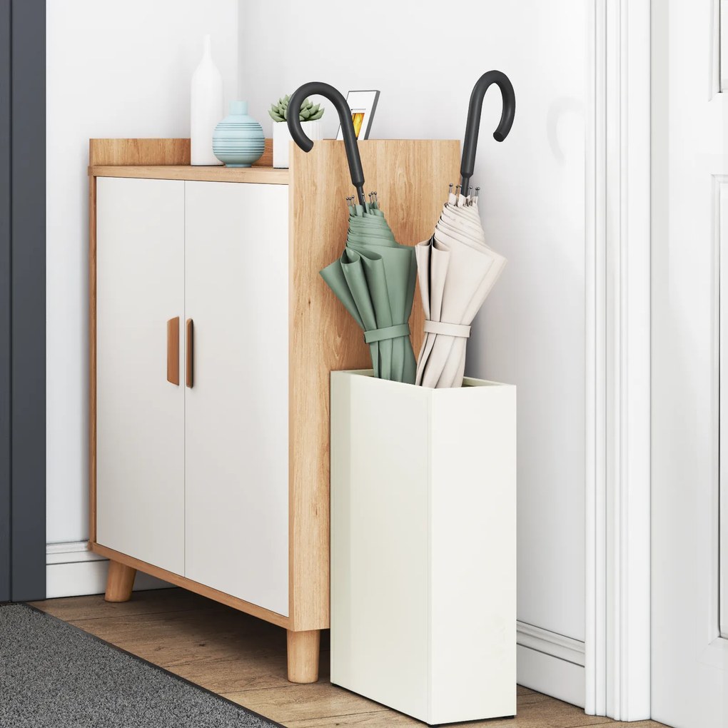 vidaXL Σχέδιο & βάση αποθήκευσης Λευκό 28 x 12 x 41 εκ Ατσάλι