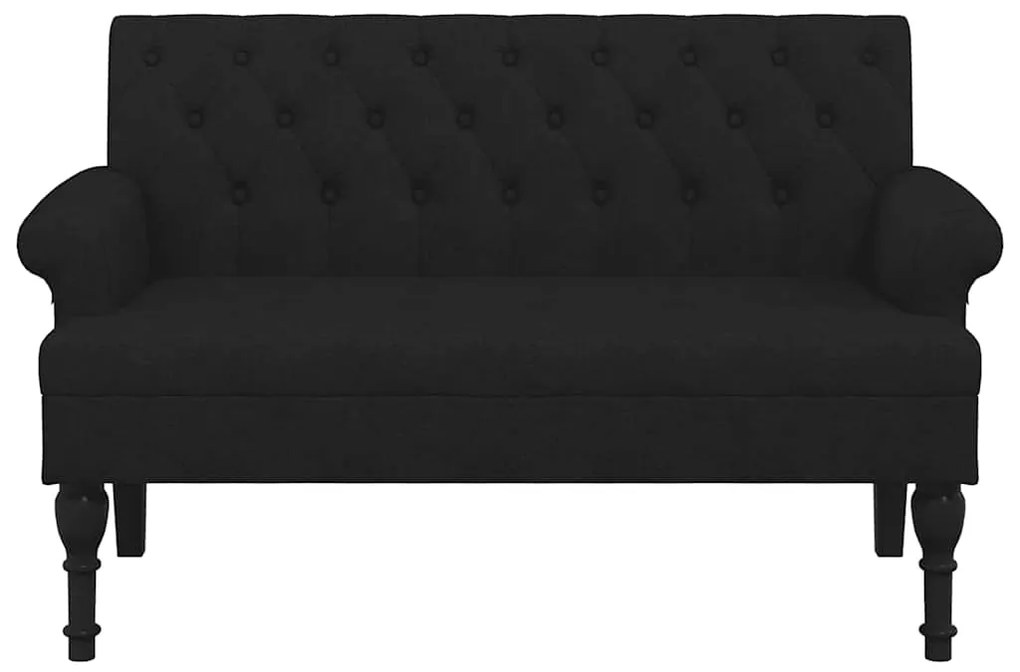 vidaXL Παγκάκι με Πλάτη Μαύρο 120 x 62 x 75,5 εκ. Υφασμάτινο