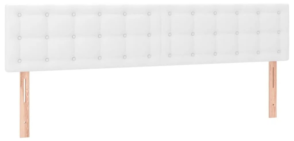 Κεφαλάρι Κρεβατιού LED Λευκό 160x5x78/88 εκ. Συνθετ. Δέρμα - Λευκό