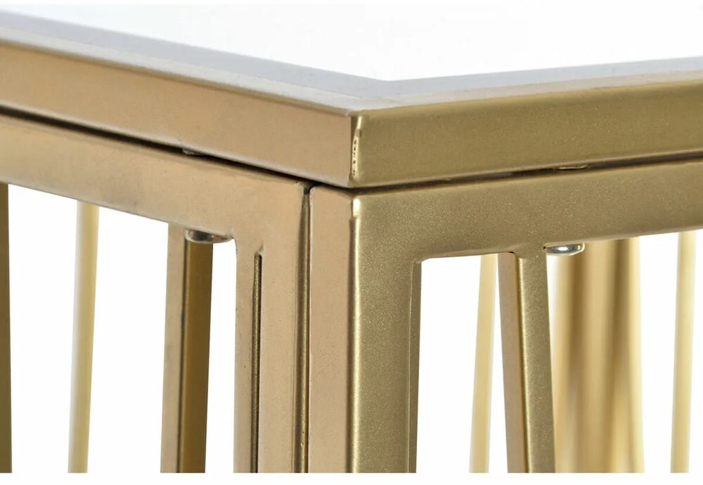 Βοηθητικό Τραπέζι DKD Home Decor Καθρέφτης Χρυσό Μέταλλο MDF (57 x 57 x 52 cm)