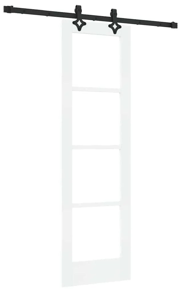 vidaXL Συρόμενη Πόρτα Λευκό 61 x 198.5 εκ. Ξύλο και μέταλλο