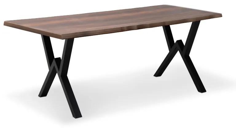 Τραπέζι Walter Megapap Mdf - μεταλλικό χρώμα καρυδί 160x80x75εκ.
