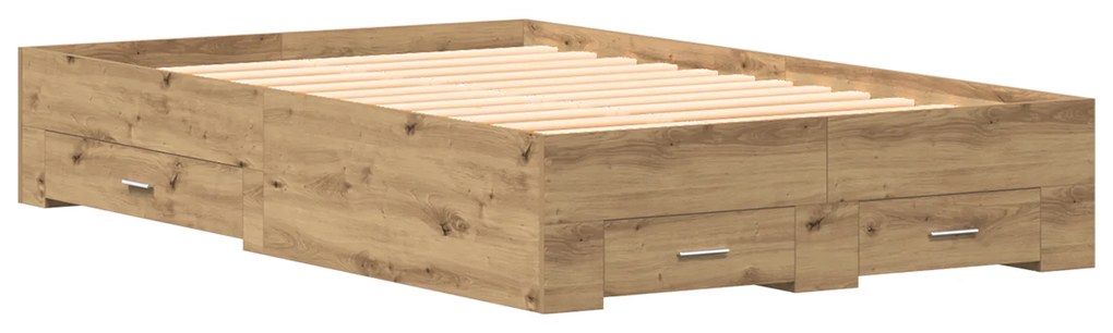 vidaXL Κρεβάτι με Συρτάρια από Δρυς 120x200 cm Επεξεργασμένο Ξύλο