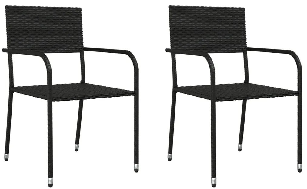 vidaXL Σετ Επίπλων Bistro Κήπου 3 τεμ. Μαύρο Συνθετικό Ρατάν/Ατσάλι