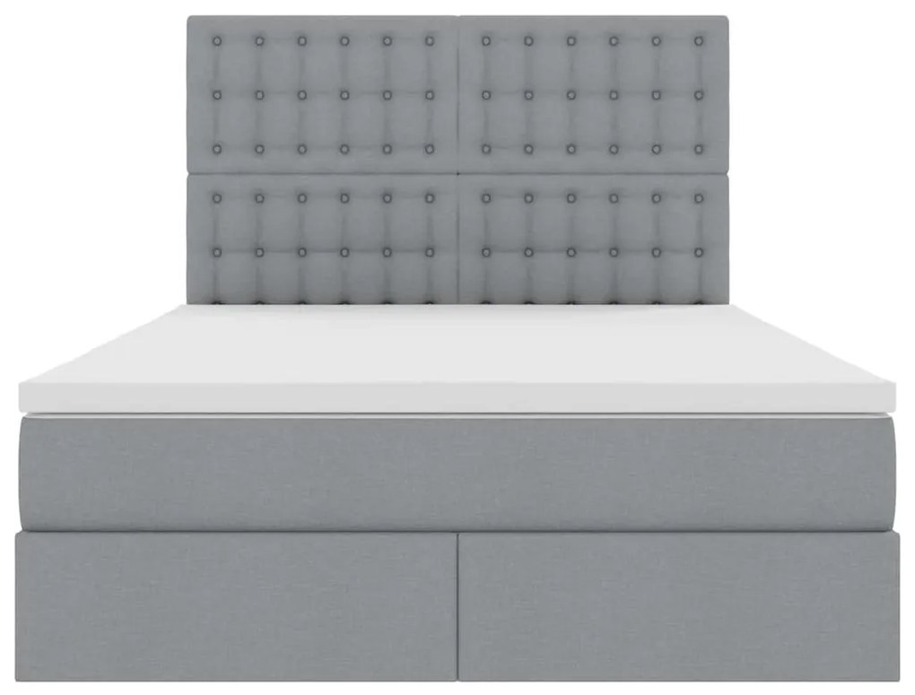 vidaXL Κρεβάτι με αποθηκευτικό χώρο και LED Ανοιχτό γκρι 140 x 200 cm